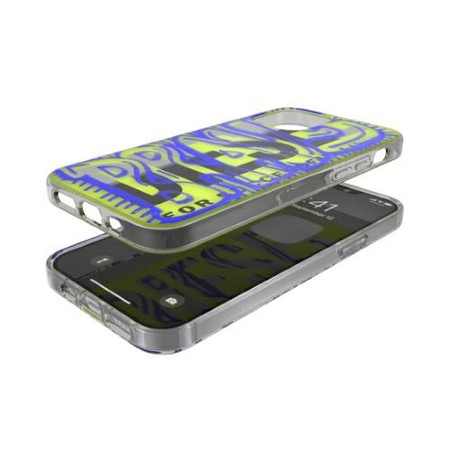 Diesel Snap Case Clear AOP iPhone 12 ProMax niebiesko-limonkowy/blue-lime 42565