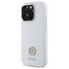 Original Handyhülle IPHONE 16 PRO Guess Hardcase Silicone Logo Strass 4G (GUHCP16LM4DGPH) weiß