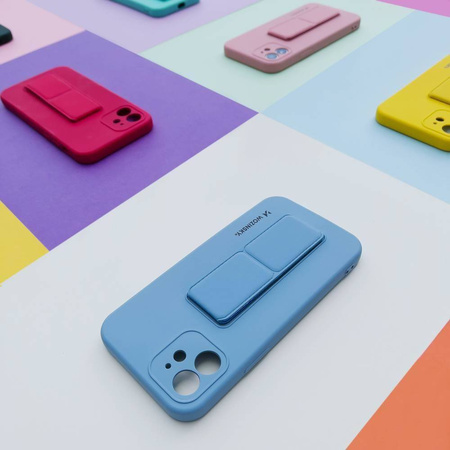 Wozinsky Kickstand Case elastyczne silikonowe etui z podstawką Samsung Galaxy M31s niebieski