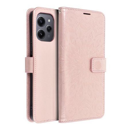 Kabura MEZZO Book do XIAOMI Redmi 12 4G / 12 5G mandala złoty róż