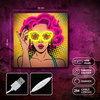 Neon ART LED POWER WOMAN żółto fioletowy FLA02 Forever Light