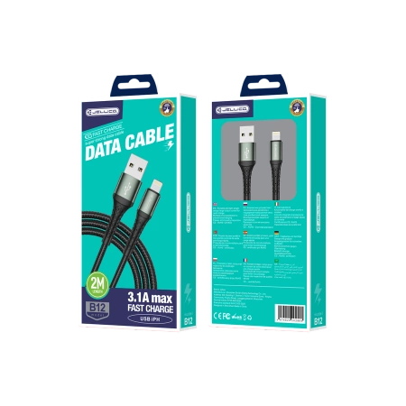 JELLICO kabel B12 Lightning 3.1A 2M Czarny