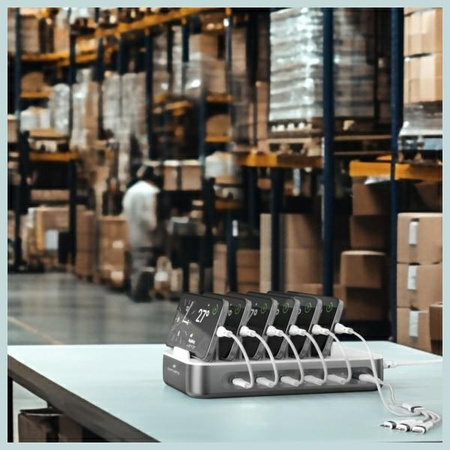 Stacja ładująca 4smarts Team 100W         z zestawem kabli kosmiczna szarość