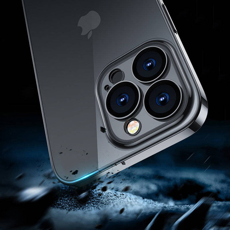 Joyroom 14Q Case etui do iPhone 14 obudowa pokrowiec z metaliczną ramką czarny (JR-14Q1-black)