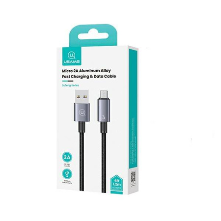 USAMS USB to Micro-USB Cable 2A 1.2m Fast Charging steel/tarnish SJ668USB01 (US-SJ668)