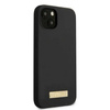 Original Case IPHONE 13 MINI Guess Hard Case Silicone Logo Plate MagSafe (GUHMP13SSPLK) black