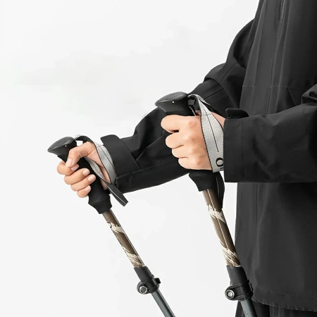 Kijki trekkingowe Qunature nordic walking aluminiowe 110 - 130 cm - brązowe