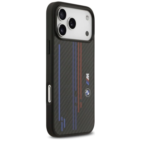 BMW M Kevlar Lines &amp; Logo MagSafe Case für iPhone 17 Pro Max – Schwarz