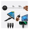 Baseus Bright Mirror 2 zwijany kabel przewód 3w1 USB Typ A - micro USB + Lightning + USB Typ C 66W 1.1m zielony (CAMJ010106)