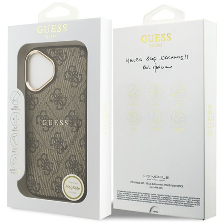 GUESS futerał do IPHONE 17 kompatybilny z MagSafe GUHMP17SP4MSEGCW (PU 4G W/ Classic) brązowy