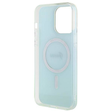 Guess IML Iridescent MagSafe Hülle für iPhone 15 Pro – Türkis
