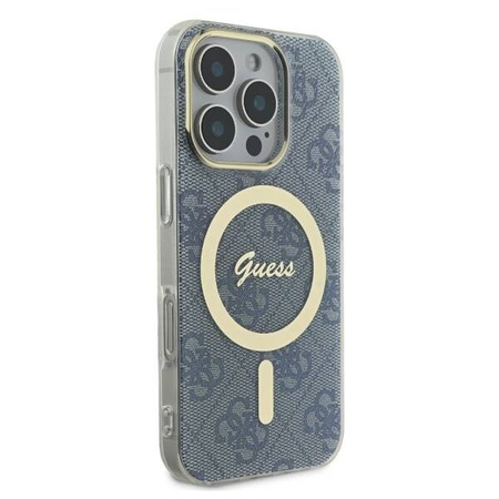 Original Case IPHONE 16 PRO Guess Hardcase IML 4G MagSafe (GUHMP16LH4STB) blue