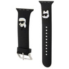 Armband für APPLE WATCH 4 / 5 / 6 / 7 / 8 / SE (38 / 40 / 41 MM) Karl Lagerfeld Strap 3D Rubber Karl&Choupette Heads (KLAWMSLKCNK) schwarz