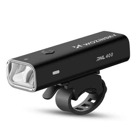 Wozinsky WSBLB2 USB-C Fahrradlicht-Set vorne (400 lm) und hinten, Schwarz