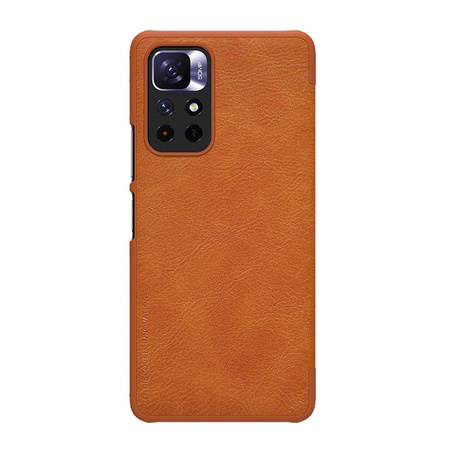 Nillkin Qin Case Case for Xiaomi Poco M4 Pro 5G Camera Protector Holster Cover Flip Cover Brown