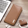 Dux Ducis Hivo echt Leder booktype case schutzhülle aufklappbare hülle für iPhone 14 Pro braun