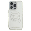 Original Handyhülle IPHONE 16 PRO MAX Karl Lagerfeld Hardcase IML Rhinestones Karl Head (KLHCP16XHKHDCELT) transparent
