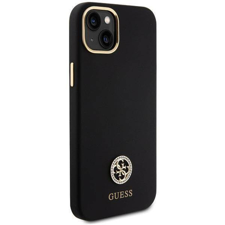 Original Case APPLE IPHONE 15 PLUS Guess Hardcase Silicone Logo Strass 4G (GUHCP15M4DGPK) black