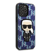 Oryginalne Etui IPHONE 13 PRO Karl Lagerfeld Hardcase Monogram Ikonik Patch niebieskie
