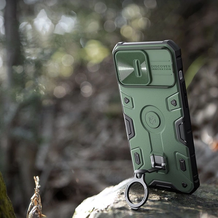 Nillkin CamShield Armor Pro Case etui iPhone 14 Pro pancerny pokrowiec podstawka ring czarny