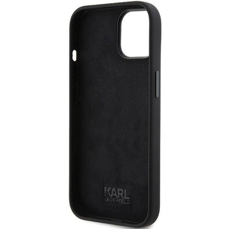 Etui Karl Lagerfeld Silicone Ikonik Metal Pin na iPhone 15 - czarne