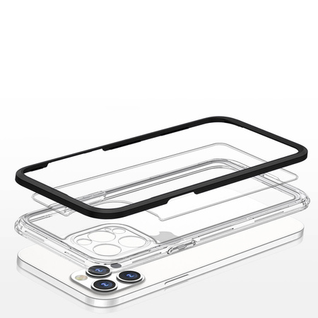 Clear 3in1 etui do iPhone 12 Pro żelowy pokrowiec z ramką czarny