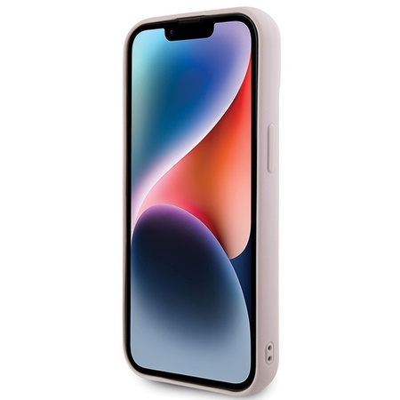 Guess Quilted Metal Logo-Hülle für iPhone 15 – Rosa