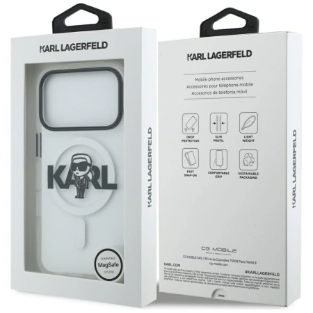Karl Lagerfeld IML Karl Sketch Logo MagSafe Case for iPhone 17 Pro - Transparent
