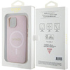 Guess Saffiano MagSafe Hülle für iPhone 15 Plus – Rosa