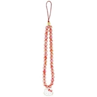 Hello Kitty Pearls Kitty Head Phone Charm - Red