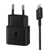 Oryginalna Ładowarka Sieciowa Samsung GaN Super Fast Charger EP-T2510XBEGEU USB Typ C 3A 25W czarna blister