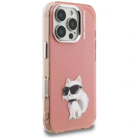 Karl Lagerfeld IML Aquarelle Choupette &amp; Logo iPhone 16 Pro Case - Pink