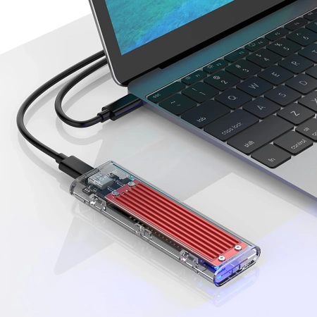 Kieszeń dyskowa M.2 NVME na USB-C 10Gbps - czerwona