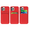 Card Case silikonowe etui portfel z kieszonką na kartę dokumenty do iPhone 12 Pro Max czerwony