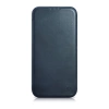 iCarer CE Oil Wax Premium Leather Folio Case skórzane etui iPhone 14 Plus z klapką magnetyczne MagSafe niebieski (AKI14220707-BU)
