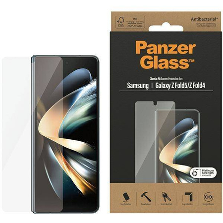 Gehärtetes Glas SAMSUNG GALAXY Z FOLD 4 / 5 PanzerGlass Classic Fit Screen Protection Antibacterial Clear