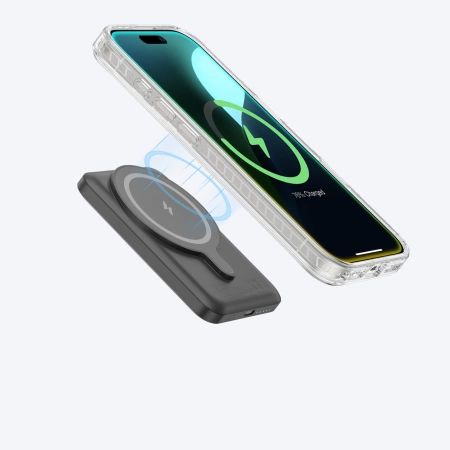 Etui silikonowe AMAZINGTHING Titan Pro Mag Case z pierścieniem magnetycznym do iPhone 16 Plus - przezroczyste