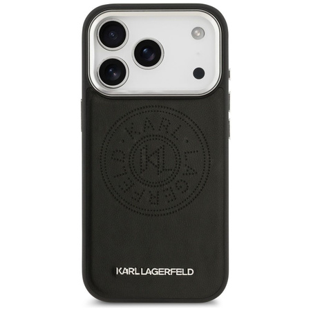 Karl Lagerfeld nakładka Magsafe PU case with Karl round point logo metal camera buttons and logo do iPhone 17 Pro czarna