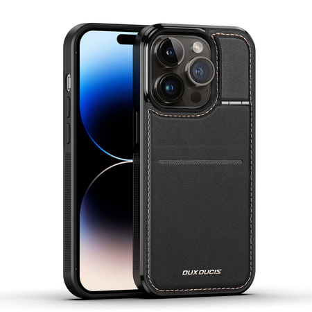 3-in-1-Hülle für iPhone 14 Pro mit MagSafe Wallet RFID-blockierender Ständer Dux Ducis Rafi Mag – Schwarz
