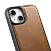 iCarer Leather Oil Wax case covered with natural leather for iPhone 14 Plus (MagSafe compatible) braun (WMI14220719-TN)