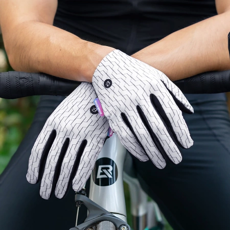 Rockbros MTB Fahrradhandschuhe Größe: L - weiß und schwarz