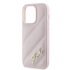 Karl Lagerfeld KLHCP14LPQDSMGP iPhone 14 Pro 6.1" różowy/pink hardcase Diagonal Quilted Script
