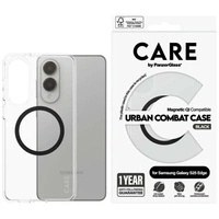 CARE by PanzerGlass Flagship Urban Combat Black QI Case for Samsung Galaxy S25 Edge - Transparent
