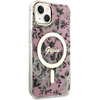 Guess GUHMP14MHCFWSP iPhone 14 Plus 6.7" pink/pink hardcase Flower MagSafe
