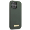 Original Case IPHONE 13 PRO MAX Guess Hard Case Silicone Logo Plate MagSafe (GUHMP13XSPLA) green