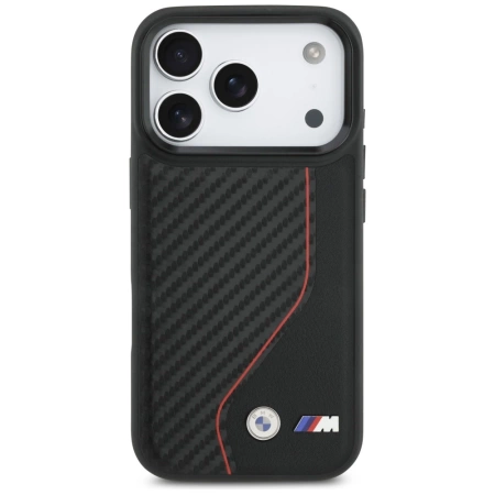BMW M Carbon Line &amp; Logo MagSafe Case für iPhone 17 Pro – Rot