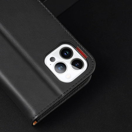 Dux Ducis Hivo echt Leder booktype case schutzhülle aufklappbare hülle für iPhone 14 Pro Max rot