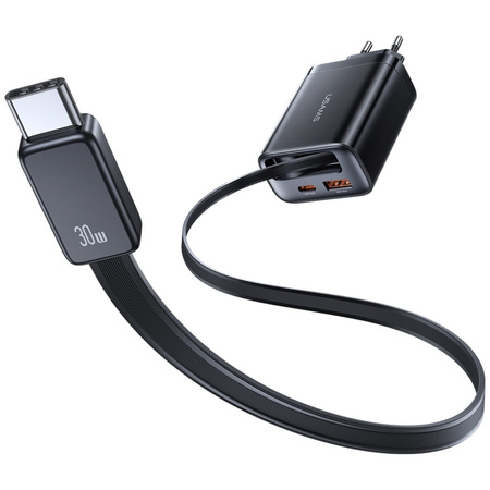 Ładowarka sieciowa USAMS Xiang Series CC296 30W 1xUSB-C 1xUSB-A + kabel USB-C biały