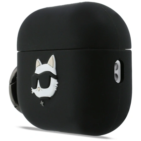 Karl Lagerfeld Silicone Choupette Head 3D Case for AirPods Pro 3 - Black