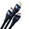 Baseus Flash Series II USB Typ C / USB Typ A Kabel - USB Typ C / Lightning / Micro USB 100 W 1,2 m blau (CASS030103)